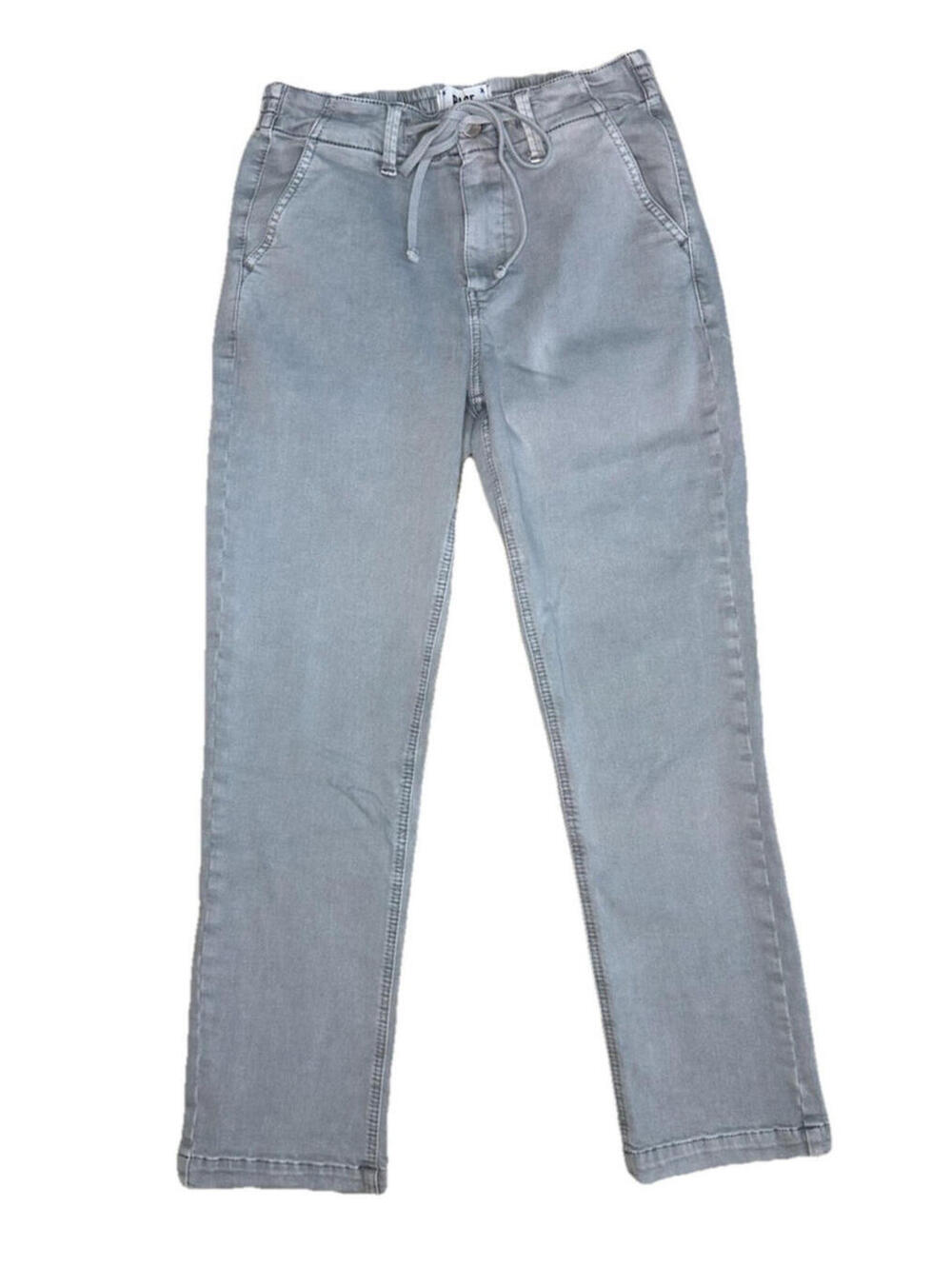 Paige Christy Straight Ankle Pants 26 Drawstring Elastic Waist Gray Stretch